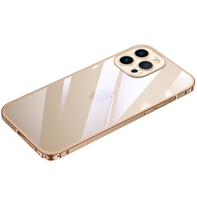 Metal Bumper Lens Protection Aluminum Frame Phone Case For iPhone 13 12 Pro Max 11 Pro Max 11 Clear Back Cover Housing