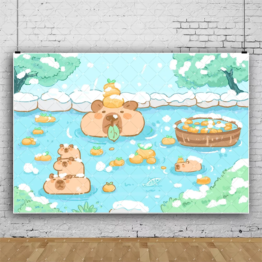Cartoon Capybara Geburtstag Party Dekoration Einweg Geschirr Tasse Teller Servietten Ballon Tischdecke Banner Baby Dusche Spielzeug Geschenk – Detail 22