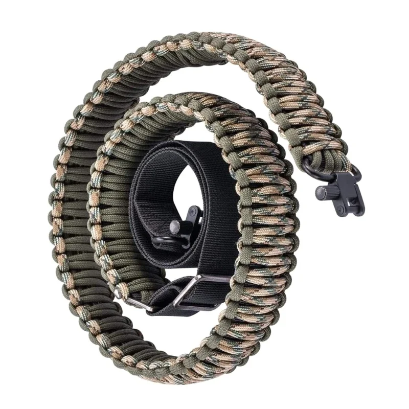 YD61 2 Point Sling Rifles Paracord Strap NonSlip Paracord Sling with Swivels Quick Adjustable Length Strap Hunting Accessory