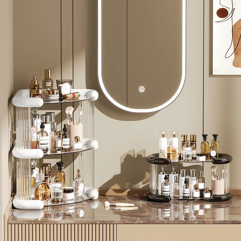 Cosmetics Storage Box Desktop Lipstick Perfume Transparent Storage Rack Large Capacity Dressing Table Storage Rack
