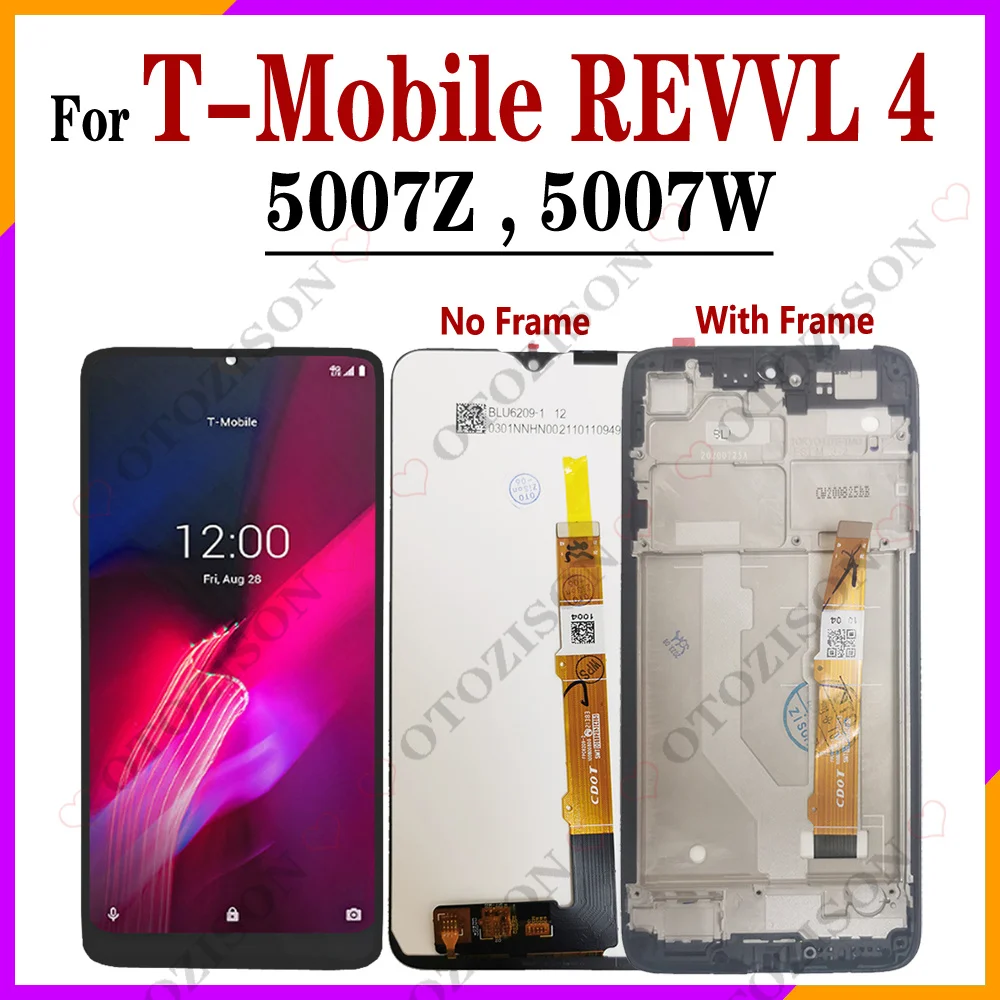 Display Da 6.22 "Per T-Mobile Revvl 4 Lcd Con Cornice 5007Z 5007W Touch Panel Screen Digitizer Assembly Sostituzione Display Revvl4