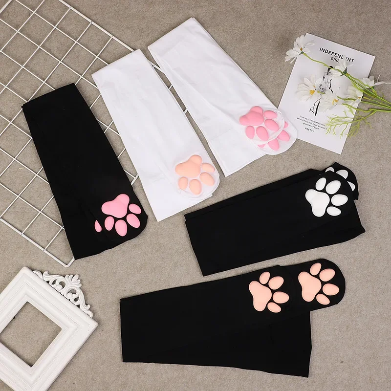 Gothic Lolita Thigh High Cat Claw Stockings - Women's Sexy Harajuku Style Compression Lingerie