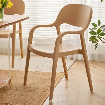 Modern Plastic Dining Chair Red Waterproof White Lounge Dining Chair Kitchen Relaxing Sillas Para Comedor Home Furniture