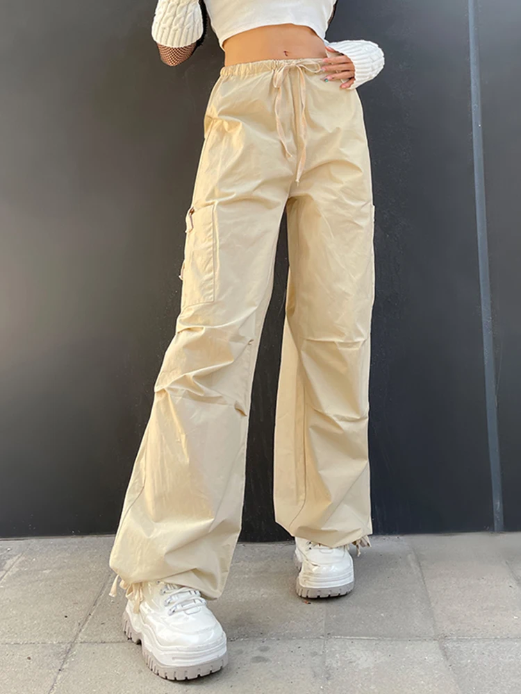 Altgoth Harajuku Grunge Cargo Pants Women Streetwear Gothic Y2k E-girl  Loose Trousers With Pockets Emo Alternative Punk Overalls - Pants & Capris  - AliExpress