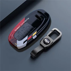 Premium ABS Car Key Fob Cover for Audi - Keyless Entry Accessory (Black Red set1)