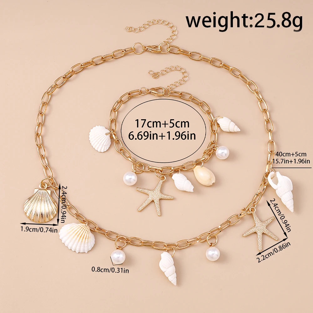 Aihua Sommer Strand Seestern Perle Shell Taille Bauch Kette für Frauen Bohomia Sommer Strand Sexy Einfache Körper Kette Urlaub Schmuck – Detail 12