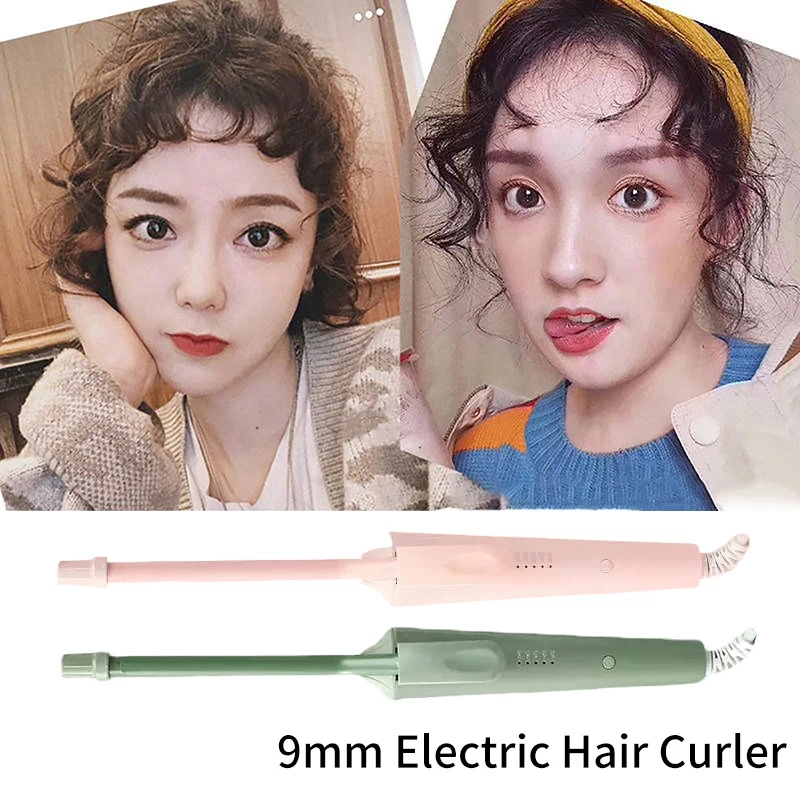 9mm Electric Hair Curler Ceramic Coating Curling Iron Unisex Curling Wand Mini Household Hair Styling Roller Waver 20W