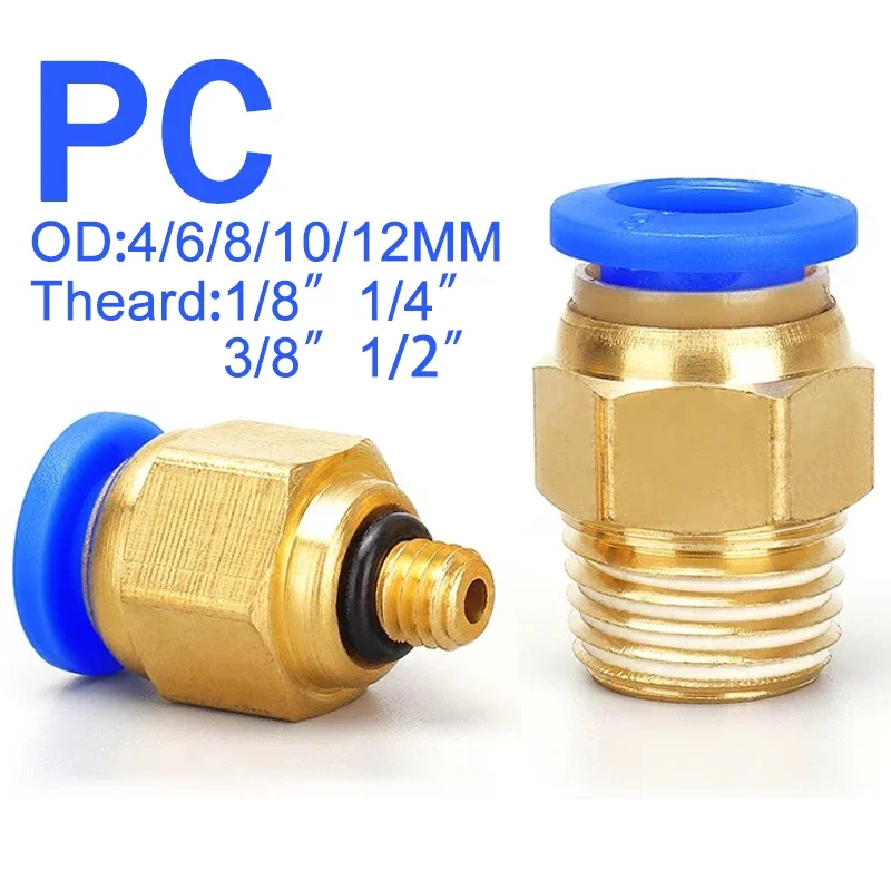 Enhanced Pneumatic Quick Connector Set - 5-Piece Push-In Fitting Kit for Industrial Air Hose & Tube