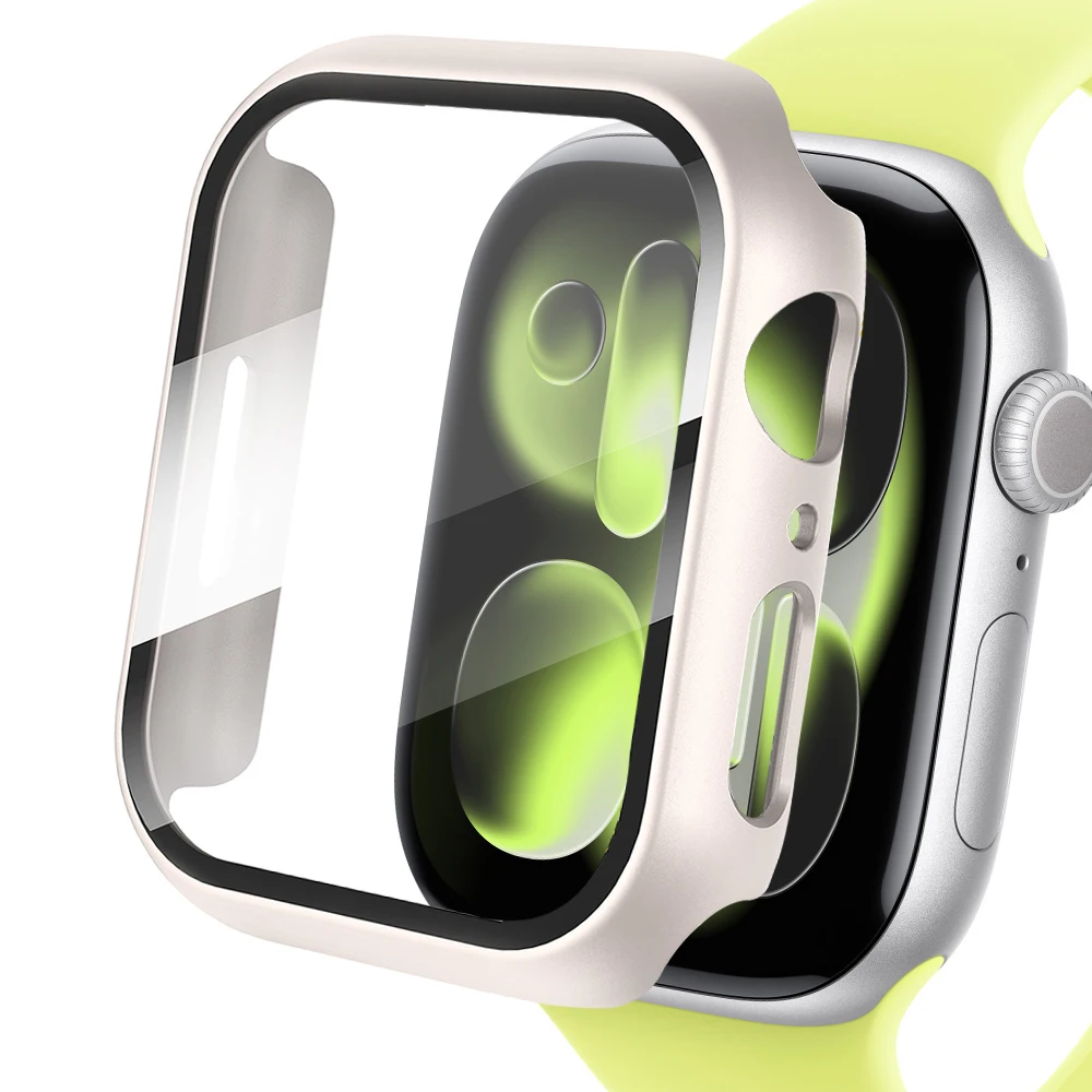 Enhanced Apple Watch Protective Case with Tempered Glass Screen Cover
