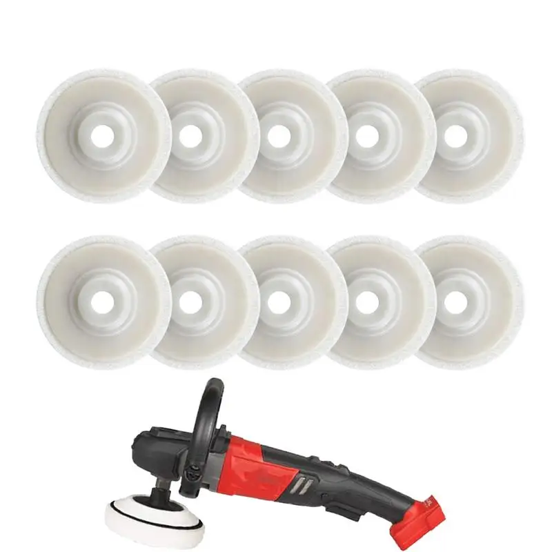 

Wool Felt Polishing Wheel Disc Pads Kit 4 Inch Buffing Wheel 10pcs Lightweight Grinder Polishing Pads For Metal Marble Furniture