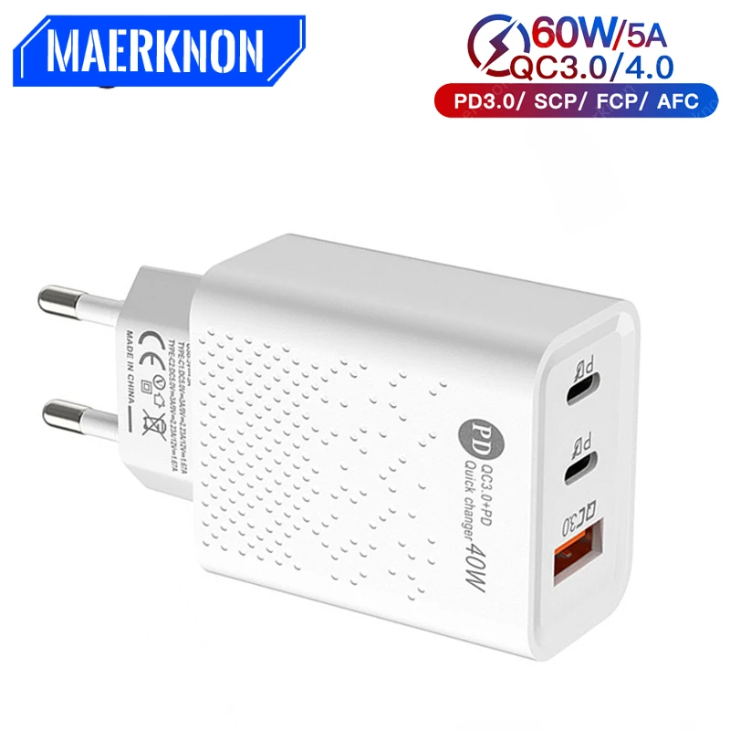 

Сетевое зарядное устройство USB Type-C, 60 Вт
