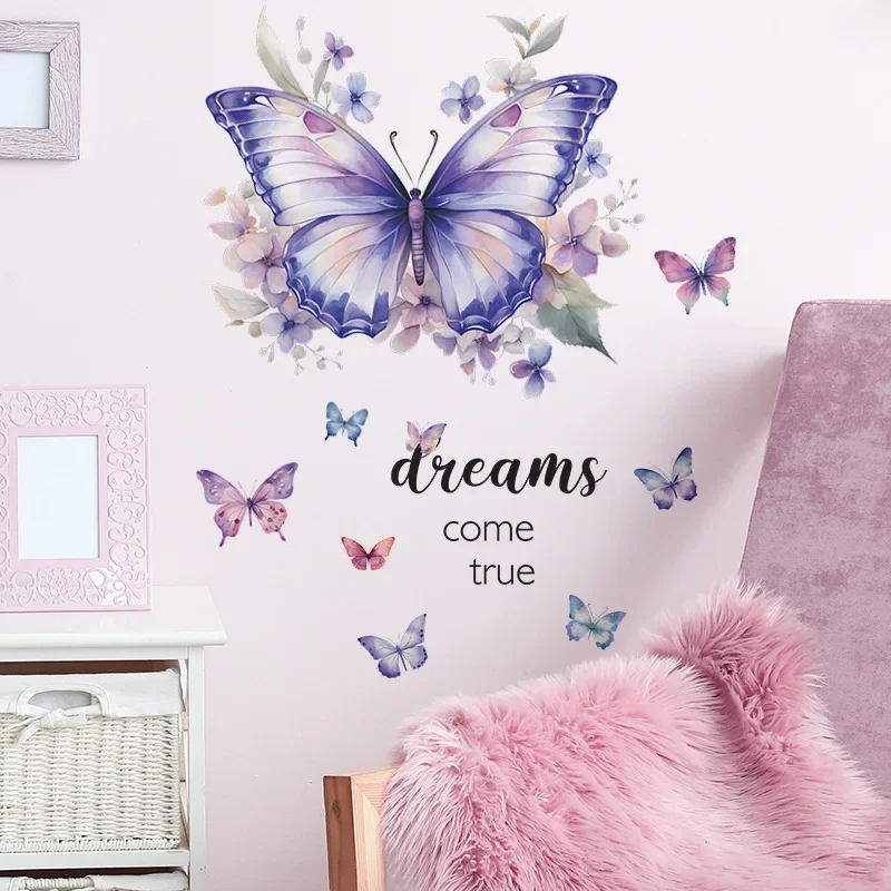 Wall stickers Butterfly Wall Stickers for Bedroom Living Room Girls Room Self Adhesive Wall Decals Kids Decoration PVC Art Mural Stickers