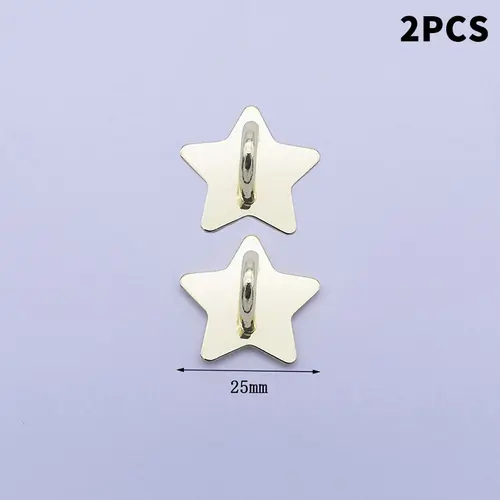 2/4PCS Adhesive Metal Stars Moon Bow Phone Charm Holder Phone Case Finger Ring Stand Hook Buckle Charm Clasp Accessory String - Image 12