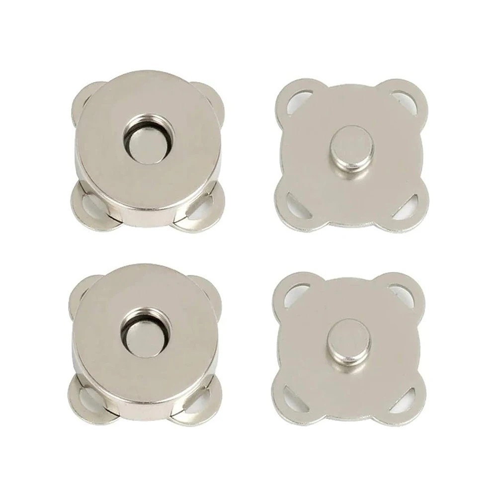 10 Sets Magnetic Snap Button Metal Plum Blossom Sew on Buttons Clasps Fasteners for Purses Handbag Clothes DIY Craft Accessories