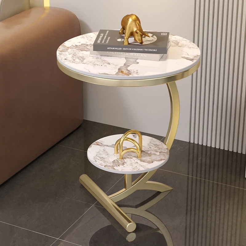 

Book Living Room Coffee Table Modern Nordic White Coffee Table Metal Italian Marble Top Luxury Circle Table Basse Furniture