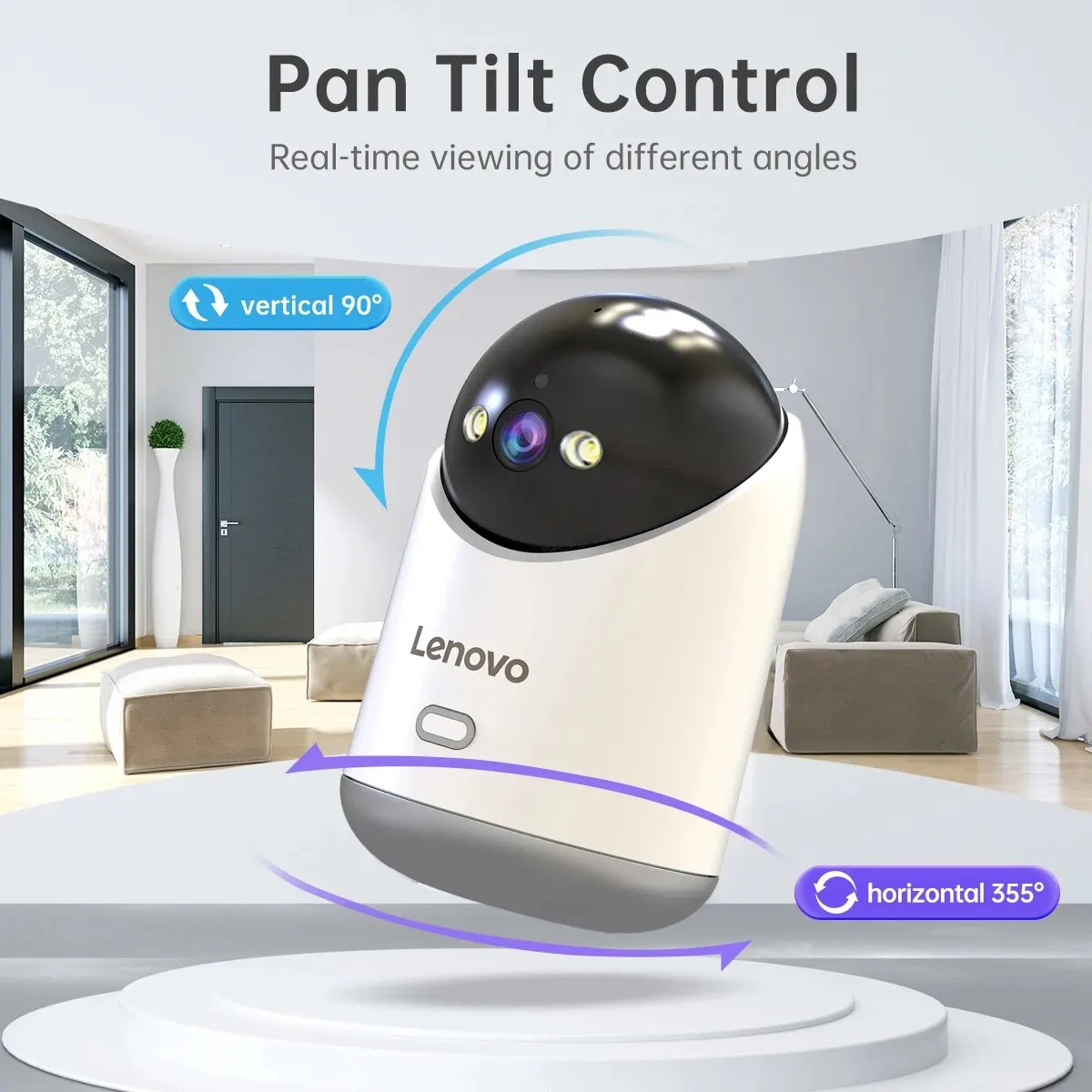 Lenovo 3MP 5G WiFi PTZ Telecamera IP Smart Home Color Night Audio Telecamera di sorveglianza wireless Monitoraggio automatico Sicurezza Baby Monitor - immagine 3