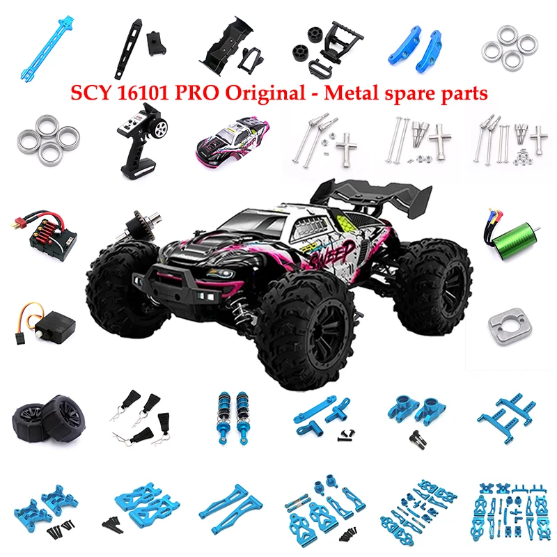 RC Car Metal Oil Shock Absorber Damper for SCY 16101 16102 16103 16201 1/16 RC Car Upgrade Parts Accessories Brushless Motor