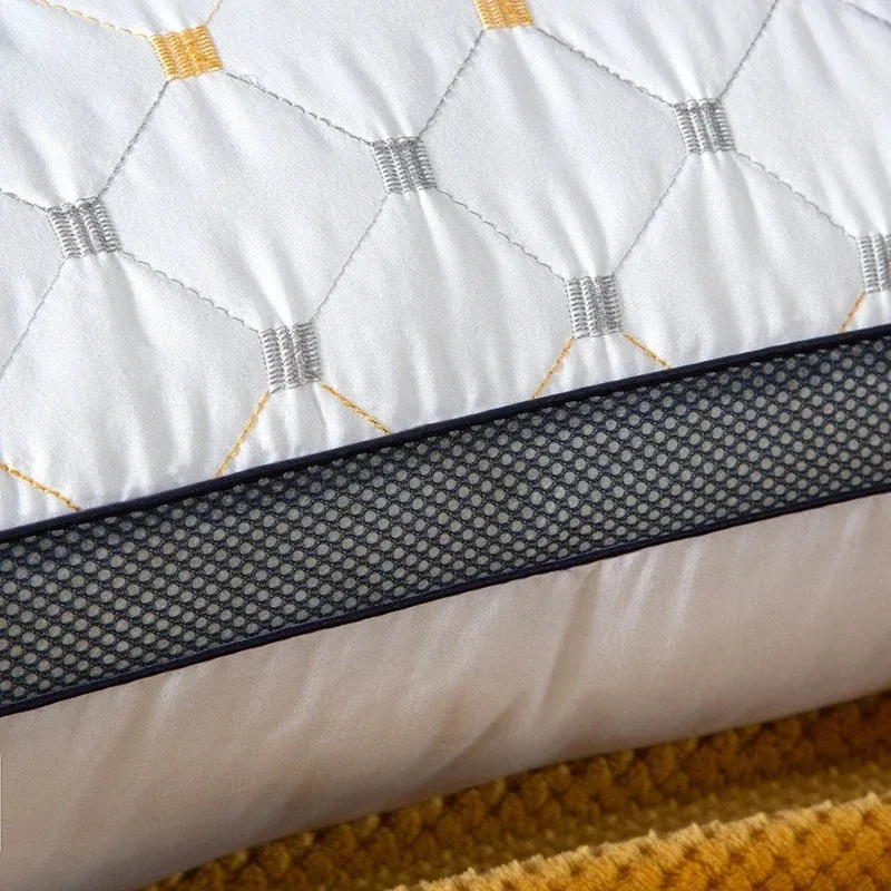 Full Sky Star Embroidered Fiber Pillow Core for Neck Protection, Quick Rebound, Not Easy to Deform, Not Collapsing 3