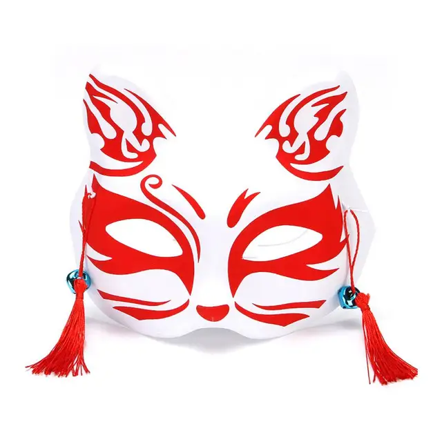 Kitsune Mask For Halloween Costume Japanese Cute Fox Cosplay Kabuki Masks  Anime Masquerade Ball Party Cat Half Mask Christmas - AliExpress