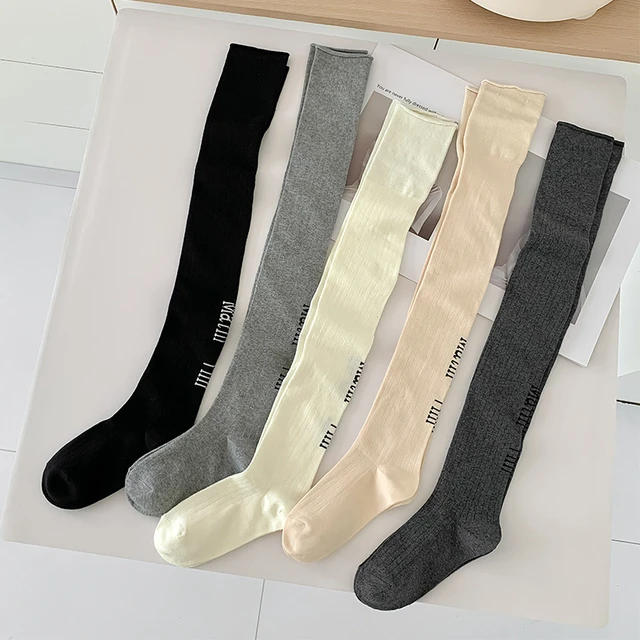 Fashion Cotton Long Stockings Women JK High Knee Socks Female White Black  Stockings Leg Girls Streetwear Dress Calcetine mujer - AliExpress