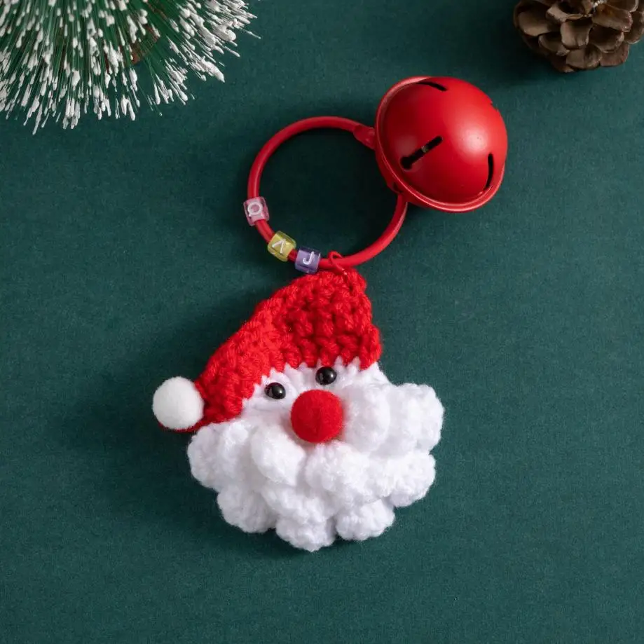 1 Pcs Decorations Knitted Claus Flower Ring Hanging Ornaments Tree Decorations Photo Props Children's Small Gifts