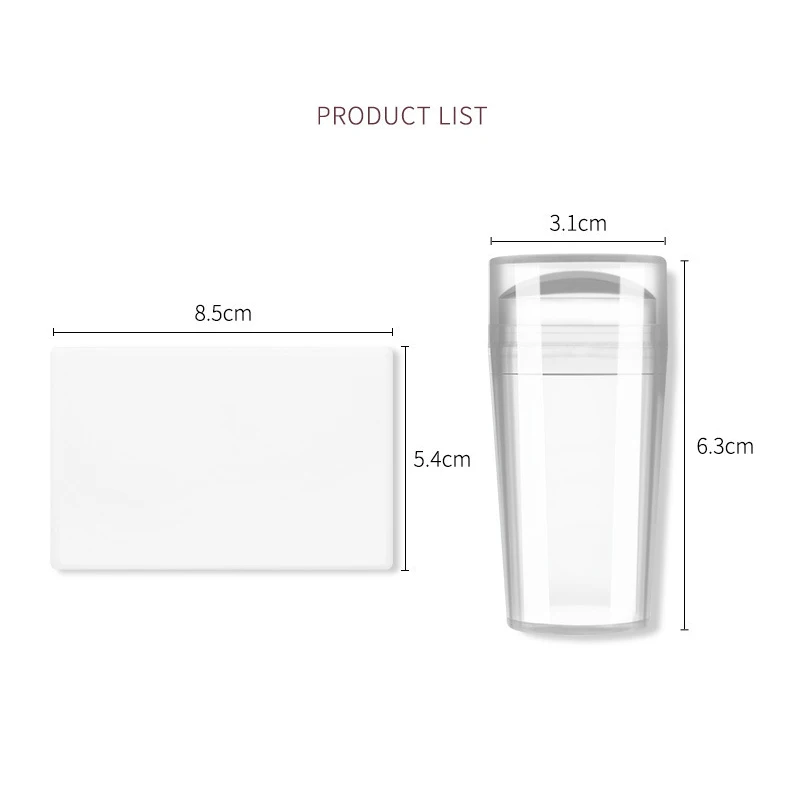 Set di Piastre per Stamping Unghie in Silicone Trasparente, Scraper e Stampino per Nail Art, Accessori per Manicure con Design Marshmallow - immagine 4