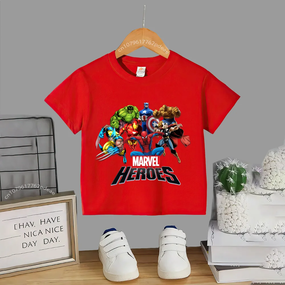 Super Hero Teen 100% Cotton T-shirt Kids Hulk Printed Casual Cotton T-shirt Comfortable short sleeve for boys and girls babies 6