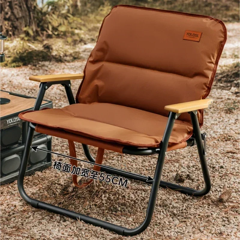 Comfortable and Breathable Cotton Backed Fishing Chair Outdoor Travel Camping Chair Folding and Storage Beach Lounge