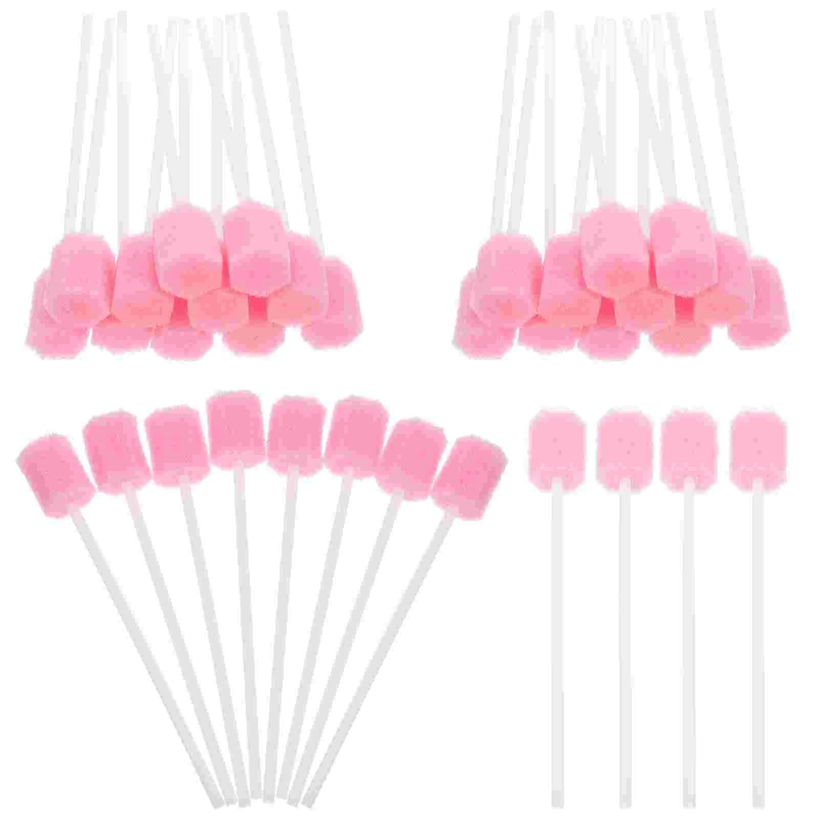 

50 Pcs Sponge Stick Cleaner Oral Swabs Manual Durable Brush Mouth Care and Plastic Massage Sticks Baby Using