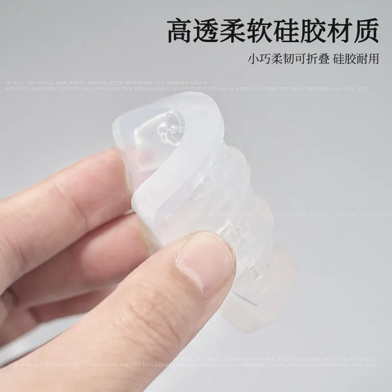 Nail Art Decorations 3D Mold Silicone DIY Design Templates Mold for Nails Jewelry Crafts
