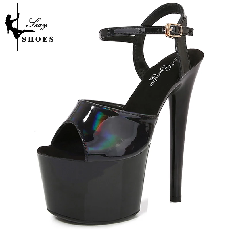 光るサンダル(17cmヒール) dazzy store - 訳あり 光るハイヒール ルミネオンサンダル 17cmヒール