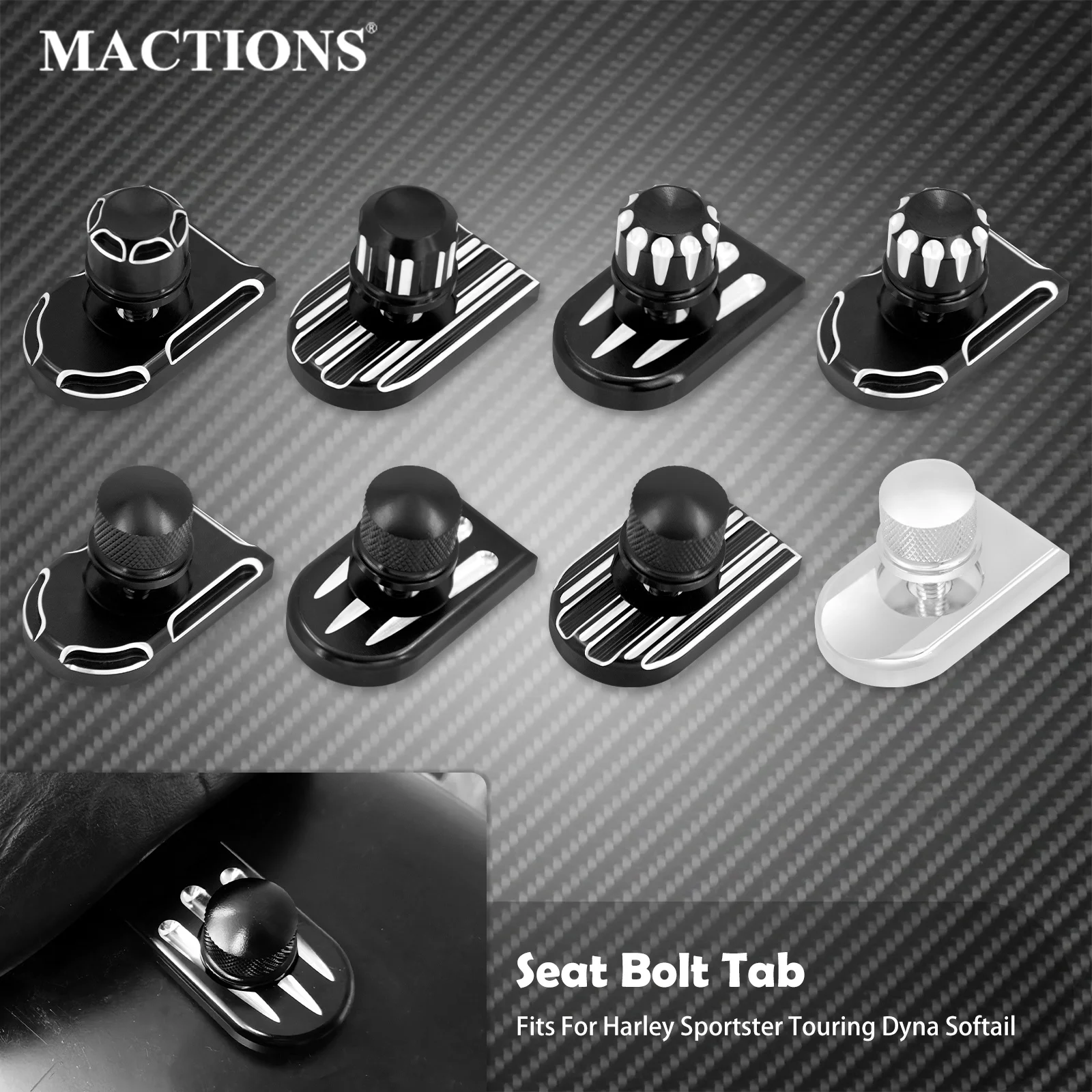 

Universal Motorcycle Rear Fender Seat Bolt Screw Nut Tab Kit Mount Knob Cover For Harley Dyna Sportster XL Touring FLHR Softail