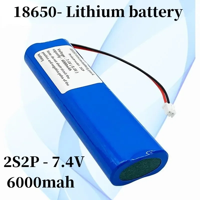 

Free shipping 2023 latest battery pack 2S2P 18650 lithium-ion battery 6000mAh 7.4 V, suitable for headlights/CCTV/cameras