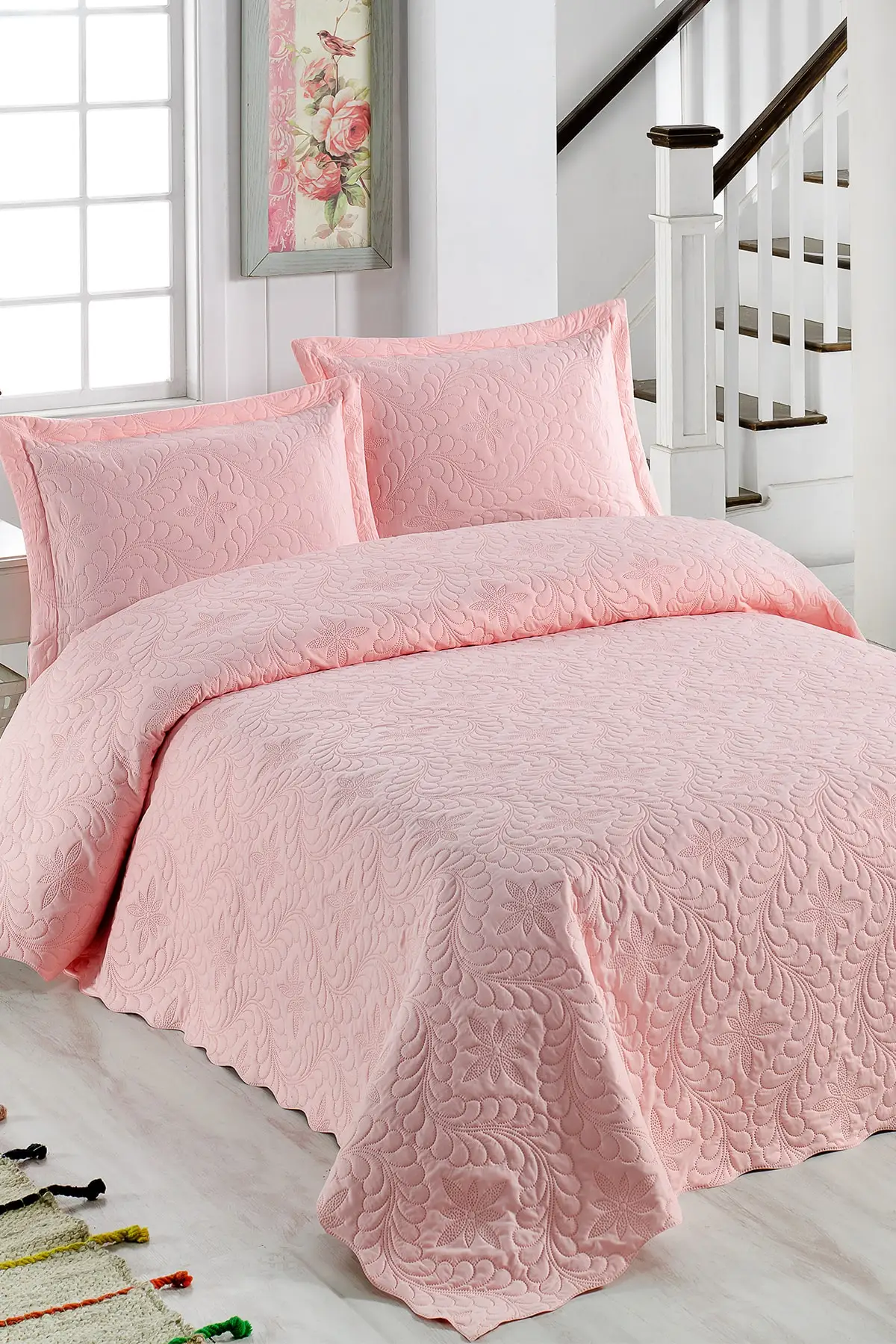 

Ivy Powder Double Microfiber Quilted Bedding 250x260 Cotton Bed Sheets No Pink Battal Boy Room Textiles