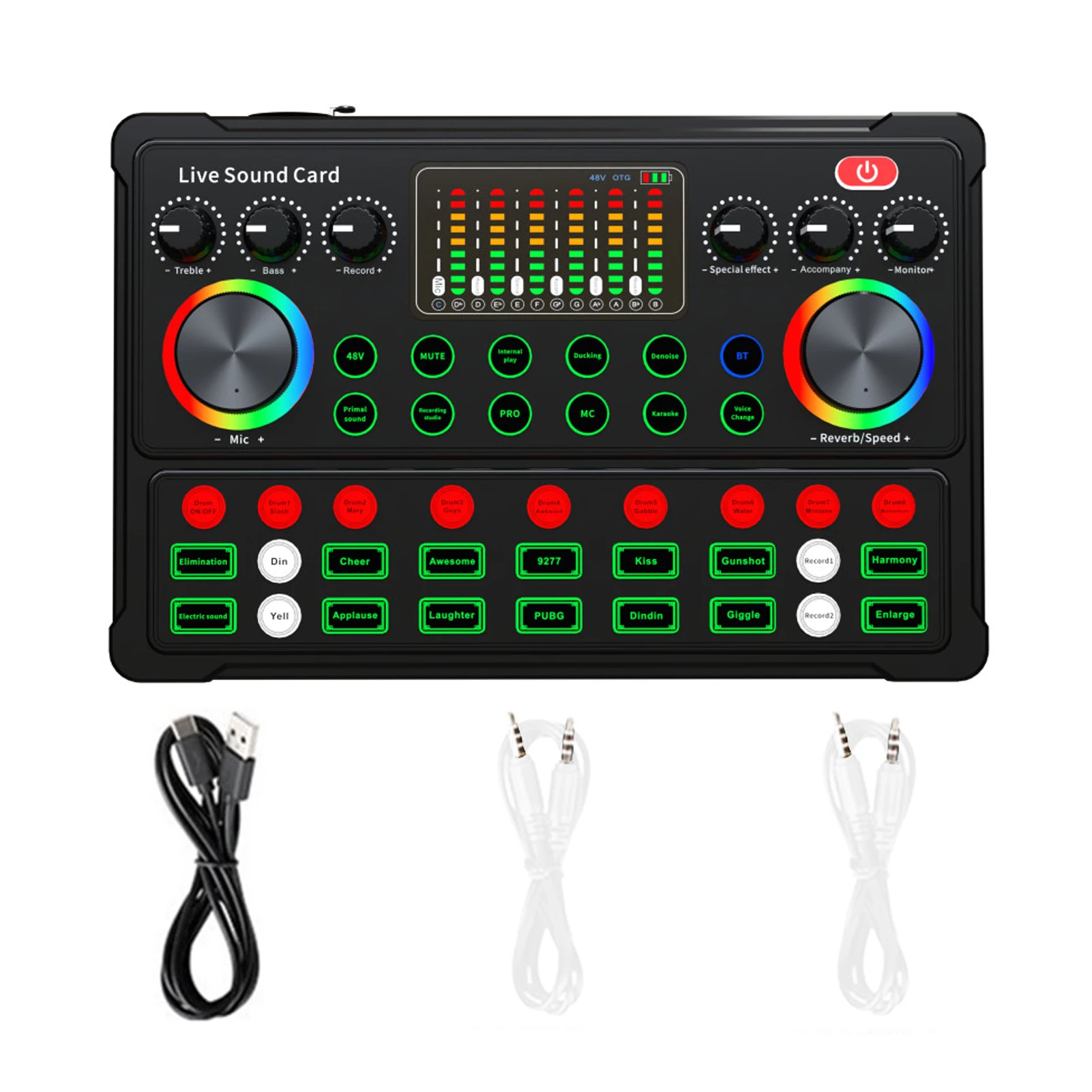 

Sound Card Live Broadcast Controller Interface Audio Mixer For Singing -compatible Home Recording Gaming Phone Studio