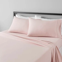 Battilo 4-Piece Luxury Soft Bedding Set with Pillowcases and Sheets - King (Pink)