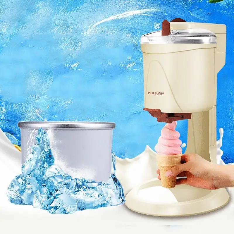 DIY Household Ice Cream Maker Home Children Fruit Cone Automatic Homemade  Small Soft Ice Cream Machine