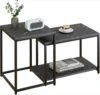Coffee Table , Modern Design for Living Room & Bedroom, Faux Marble Center Table with Storage, Set of 2 Nesting Side Tables 2