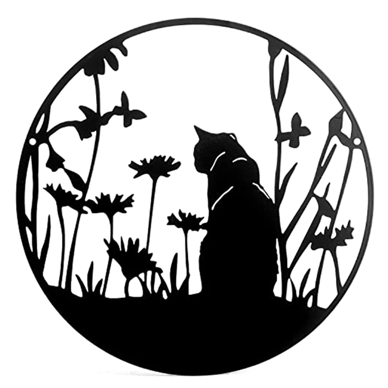 

Black Silhouette Decor Cut Wall Art Elegant Cats Lady Gifts Black Cats Decor For Cats Lovers Cats Wall Decor