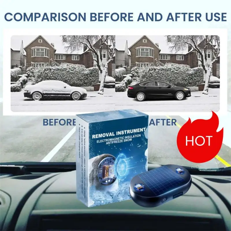 New Solar Powered Car Snow Blower Windshield Mirror Defrosting Tool De-Icing Fast Snow Melting Anti-Freezing Auto Defroster