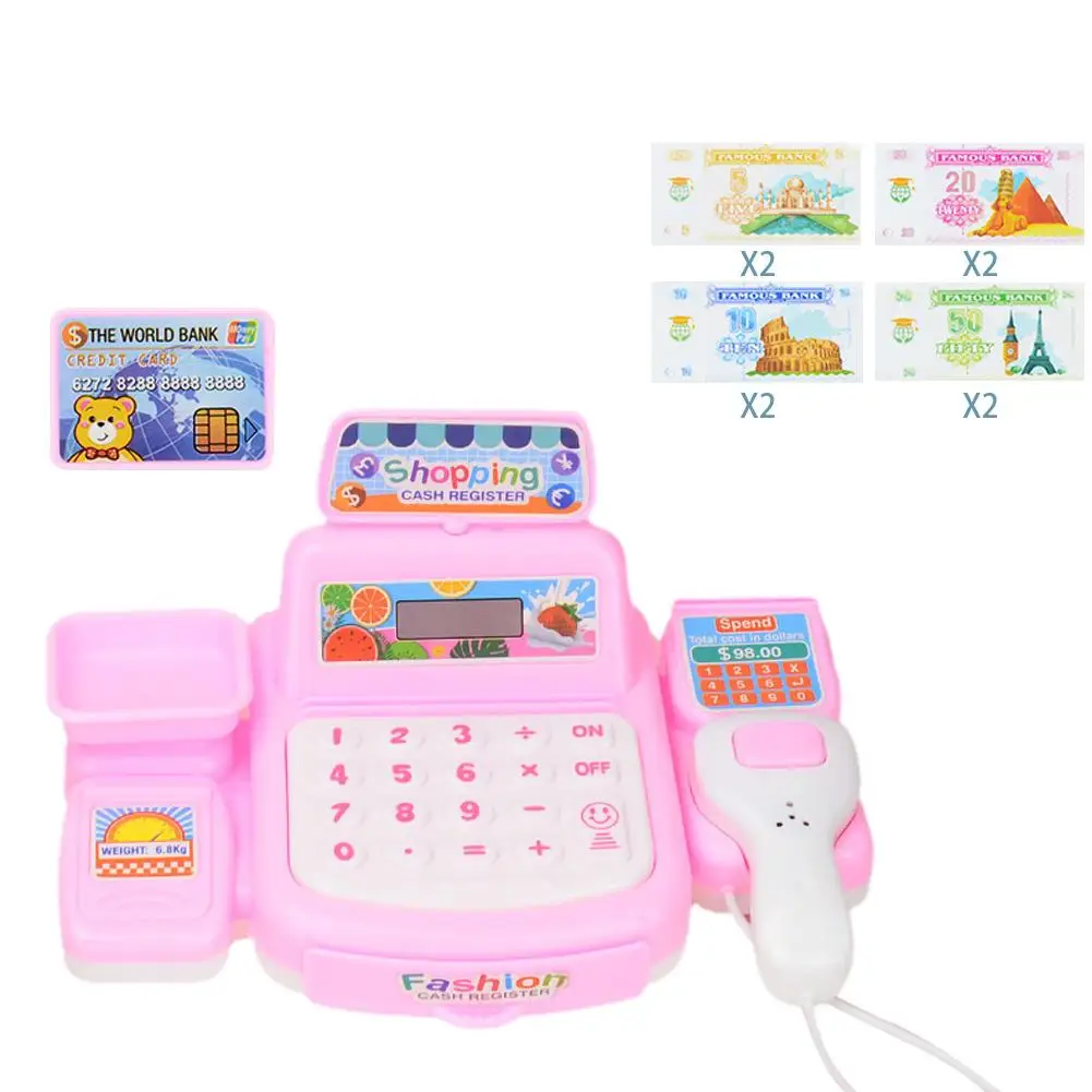 Children's Simulation Shopping Cash Register Toys Role-playing Baby Cash Children Model Games Register Pretend Supermarket Q6t5