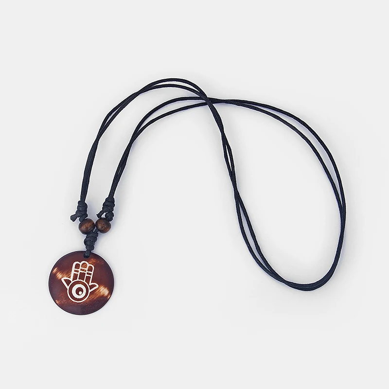 12pcs Resin Carved Palm/Tai Chi Pendant Necklace Tribe Amulet Gecko Charms Necklaces Fashion Jewelry Choker Wholesale