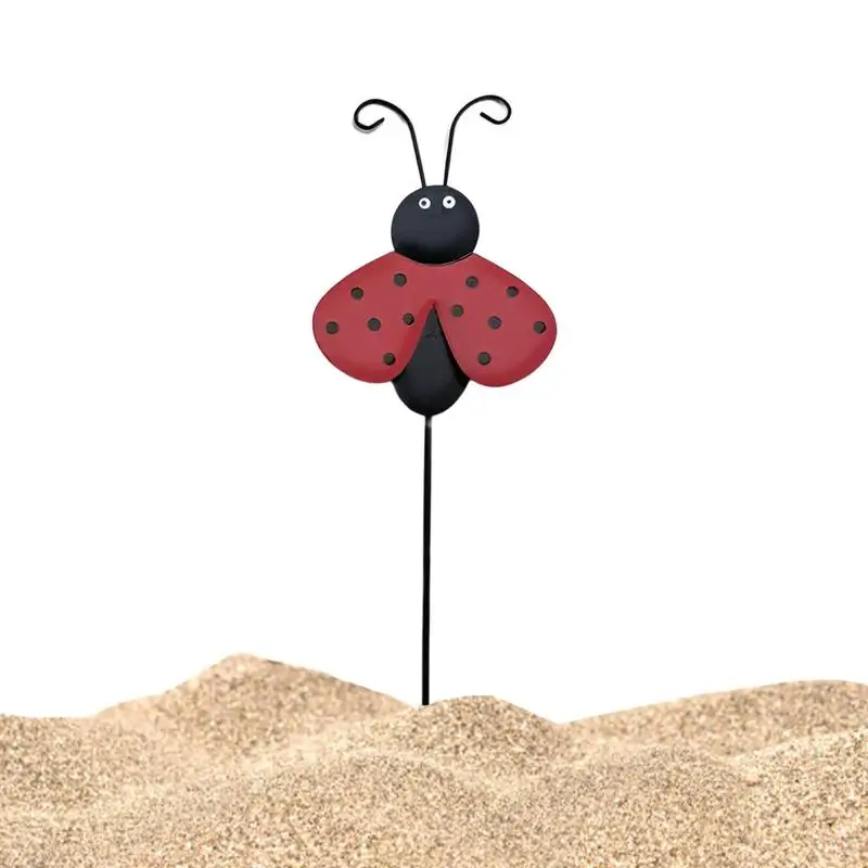 Plant Outdoor Decor For Summer Cute Ladybug Garden Decor 36Cm/14.17 Pollici Fairy Garden Accessori Palo Decorativo Da Giardino Per