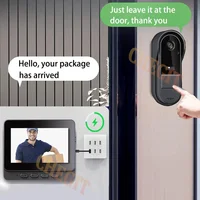 Sonnette Wifi sans fil avec caméra, interphone vidéo 1080P, étanche, écran IPS 4,3 pouces, sécurité domestique, Vision nocturne IR 3