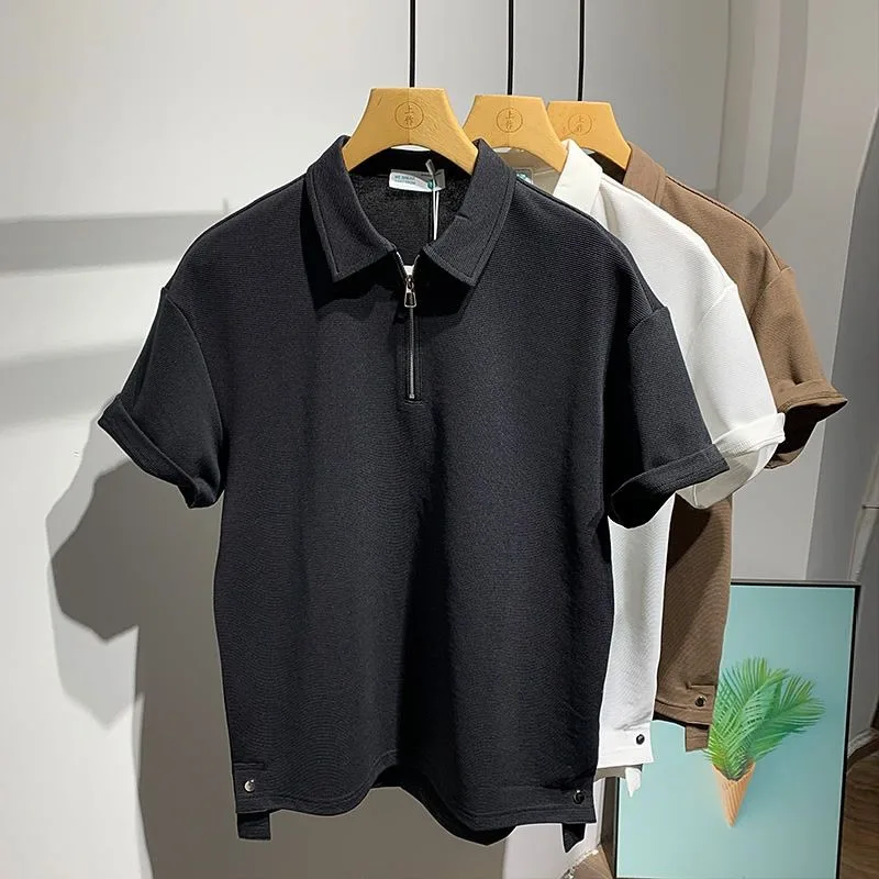 Men's Breathable Solid Color Lightweight Luxury Polo Shirt - Quick Dry, Comfortable & Fashionable Summer Essential