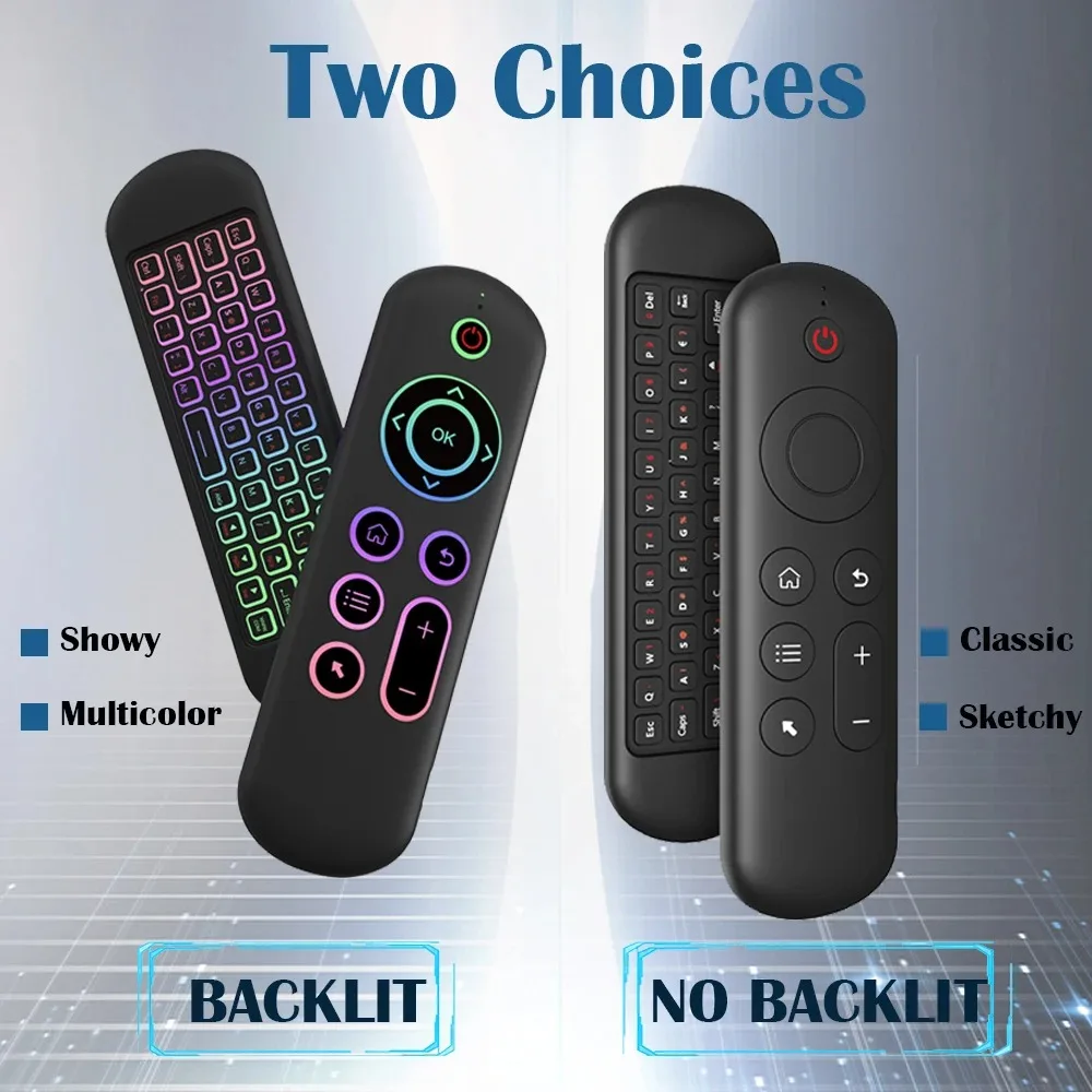 2.4GHz Wireless M5 Air Mouse Bluetooth5.2 Mini Keyboard Voice Backlit Remote Control IR Learning Remote Control for PC Android — view 3