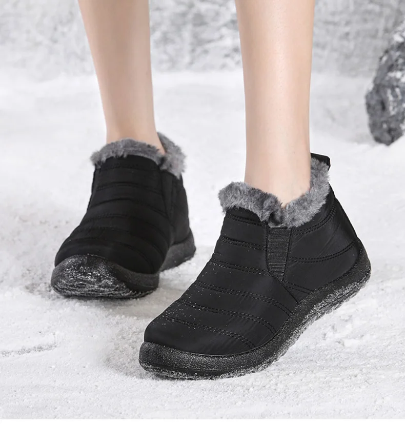 Männer Stiefel Schwarz Blau Winter Schuhe Für Mann Wasserdichte Schnee Stiefel Knöchel Winter Stiefel Für Männer Pelz Schuhe Kampf Botas Para Hombre – Detail 15