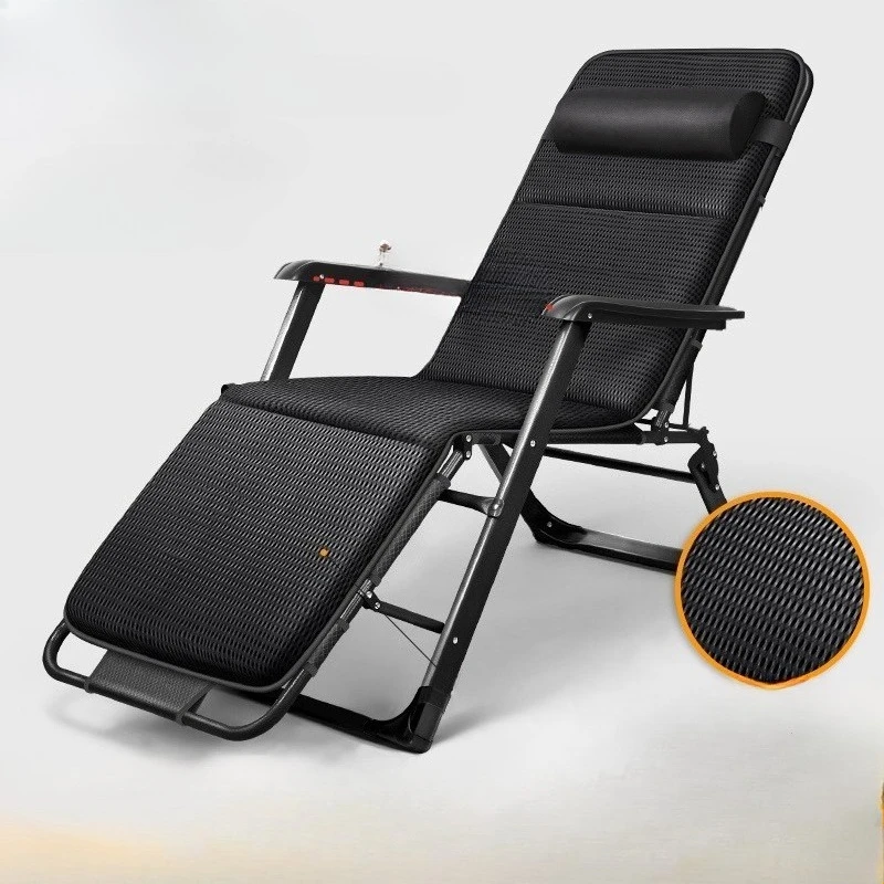 Folding Recliner Chair Office Nap Portable Lounge Bed Home Adjustable Leisure Chair Lightweight Beach Relaxation Chair