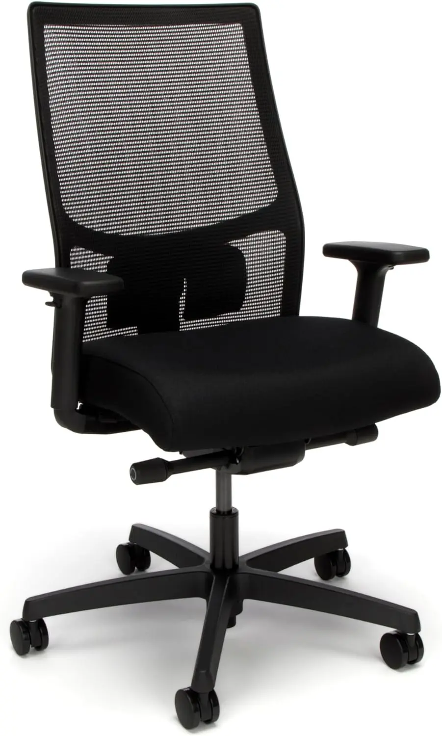 HON Ignition 2.0 Ergonomic Mesh/Fabric Mid-Back Task Chair, Black