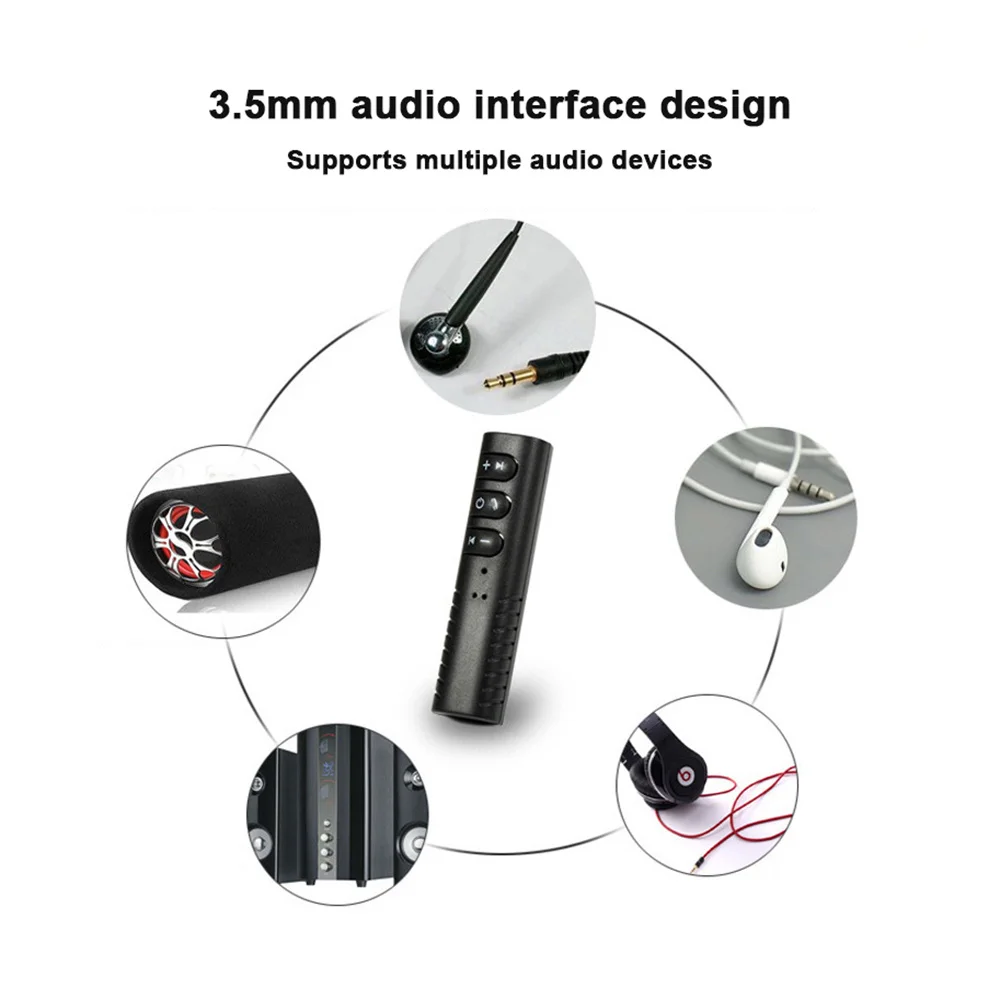 Bluetooth 5.0 Wireless audio Receiver Adapter 3.5mm Jack For Car Music Audio Aux Headphone Reciever Handsfree